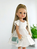 Белое платье для Paola Reina с оборкой, куклам 32 см