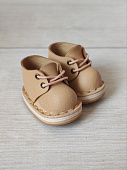 Бежевые ботинки кожа для куклы мальчика Little Miа Mio Nines d'Onil, 23 см