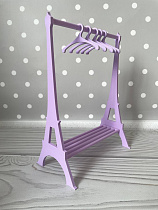 Вешалка для кукольной одежды с плечиками Париж сиреневая