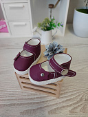 Кожаные туфли цвета марсала для кукол Gotz Little Kidz, Marina&Pau, 35-40 см