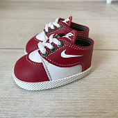 Красные кеды Nike кожа для куклы Gotz 50 см (7 на 4 см)