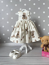 Милое платье Мишка для куклы Paola Reina, 32 см