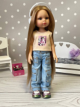 Джинсы с карманами голубые для кукол Паола Рейна, 32 см