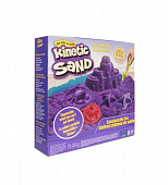 Набор песка для детского творчества - KINETIC SAND ЗАМОК ИЗ ПЕСКА (фиолетовый, 454 г, формочки, лото
