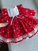 Красное новогоднее платье для куклы Paola Reina, 32 см
