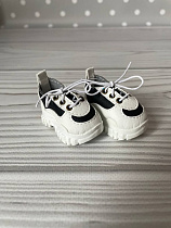 Обувь для куклы Паола Рейна - белые с черным кеды на 3D платформе