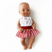 Юбка, блуза, трусики - комплект одежды для пупса 32-35 см N1 (Arias / Minikane / Paola Reina)