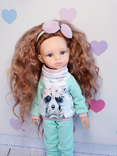 Мятный костюм с енотом для куклы Паола Рейна 32 см Paola Reina HM-SL-305 #Tiptovara#