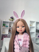 Обруч с ушками Зайка розовые для куклы Паола Рейна, 32 см