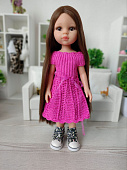 Вязаное платье розовое Handmade для кукол Paola Reina, 32 см