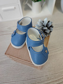 Туфли синие кожаные для кукол Gotz Little Kidz, Marina&Pau, 35-40 см
