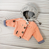 Джинсовая курточка с капюшоном для Паола Рейна (персиковый цвет)