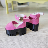 Розовые замшевые туфли на пластиковой подошве для Paola Reina, 32 см
