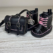 Набор ботинки и сумка с подвеской кожа для кукол Paola Peina, 32 см