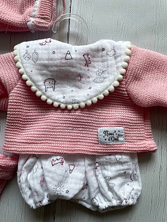 Розовый набор одежды для пупса Nines d'onil и похожих 45 cm Nines B-45-1 #Tiptovara#