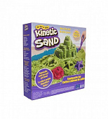Набор песка для детского творчества - KINETIC SAND ЗАМОК ИЗ ПЕСКА (зеленый, 454 г, формочки, лоток)