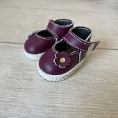 Туфли кожаные для кукол Gotz Little Kidz 36 см, Marina&Pau 40 см (баклажан)