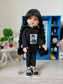 Спортивный костюм Wednesday / Венсдей черный для кукол Паола Рейна, 32 см