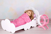 Постель розовая на кроватку для куклы Paola Reina Подружки, 32 см