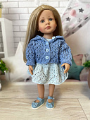 Вязаный кардиган и сарафан для кукол Lotta Gotz 36 см