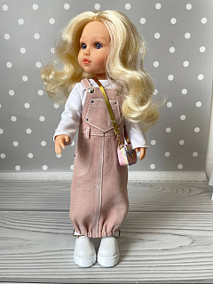 Джинсовый сарафан пудра длинный для кукол Паола Рейна 32 см Paola Reina HM-GL-1082 #Tiptovara#