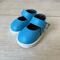 Туфли кожаные для кукол Gotz Little Kidz 36 см, Marina&Pau 40 см (голубые)