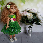Платье крючком для куклы Паола Рейна, 32 см