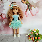Морское - платье крючком для куклы Paola Reina, 32 см