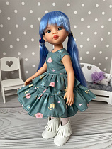Костюм в цветы - юбка и блуза для кукол подружек Паола Рейна 32 см