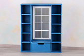 Синий шкаф с окном для кукол Paola Reina и других, 32 см
