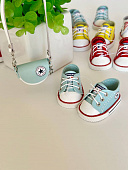 Комплект Converse сумка и мятные кеды для кукол Паола Рейна 32 см