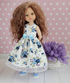 Платье в голубые розы для куклы Paola Reina, 32 см