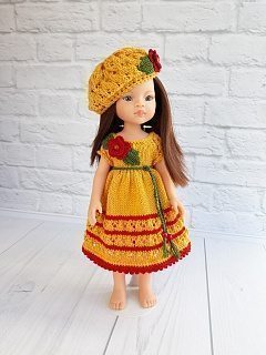 Оранжевое платье с кружевом для кукол Paola Reina, 32 см Paola Reina HM-EK-104 #Tiptovara#