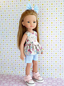 Летний наряд для куклы Paola Reina 32 см (блуза, шорты, заколка)