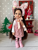 Вязаное розовое платье Handmade для кукол Paola Reina, 32 см