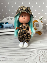 Леопардовый комбинезон и панама для кукол little Mia Nines d'Onil 23 см