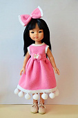 Розовое теплое платье для куклы Paola Reina Handmade, 32 см