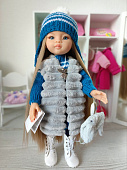 Кукла Mаника Paola Reina в вязаном аутфите с рюкзаком, 32 см