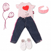Набор одежды (футболка, джинсы, кеды, обруч) для куклы Gotz, 45-50 см
