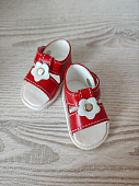 Босоножки красные кожа для кукол Gotz Little Kidz, Marina&Pau, 35-40 см