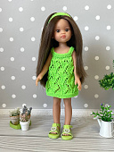 Яркое зеленое платье для куклы Paola Reina Handmade, 32 см