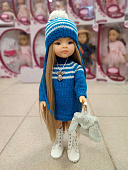 Голубое вязаное платье Handmade для кукол Paola Reina, 32 см