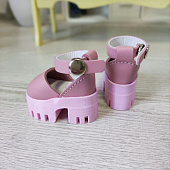 Розовые кожаные туфли на пластиковой подошве для Паола Рейна, 32 см