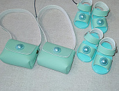 Мятные сандалии и сумка для Паола Рейна на пластиковой подошве