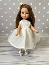 Белое платье для куклы Mini Paola Reina 21 см, Luci Berjuan 22 см