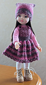 Жаккард спицами - Малинка костюм для кукол Paola Reina, 32 см