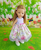 Сиреневое платье с бантиком для волос куклы Paola Reina, 32 см