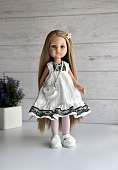 Белое платье с черным кружевом для куклы Paola Reina, 32 см