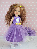 Фиолетовое платье для куклы Paola Reina с котиком