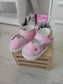 Нежно-розовые туфли кожа для кукол Gotz Little Kidz, Marina&Pau, 35-40 см